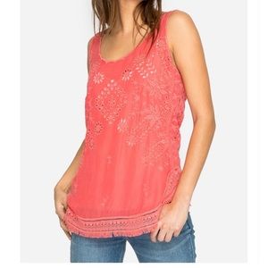 Johnny Was Coral Vice Tank